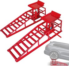 Heavy Duty 2 x Car Ramps with Hydraulic Jack – Garage Vehicle Lift 4 Ton Tools