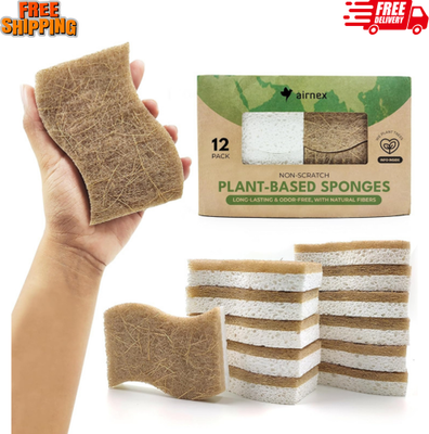 #ad Biodegradable Natural Kitchen Sponge Compostable Cellulose and Coconut Waln... $28.98