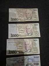 3 lot BRAZIL ND 1990 1000 mil Cruzeiros Banknote Paper Money Bill Prefix A