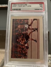 SUGAR RAY ROBINSON vs BOBO OLSON-1956 TOPPS ADVENTURE-POST WAR BATTLE PSA-NM 7