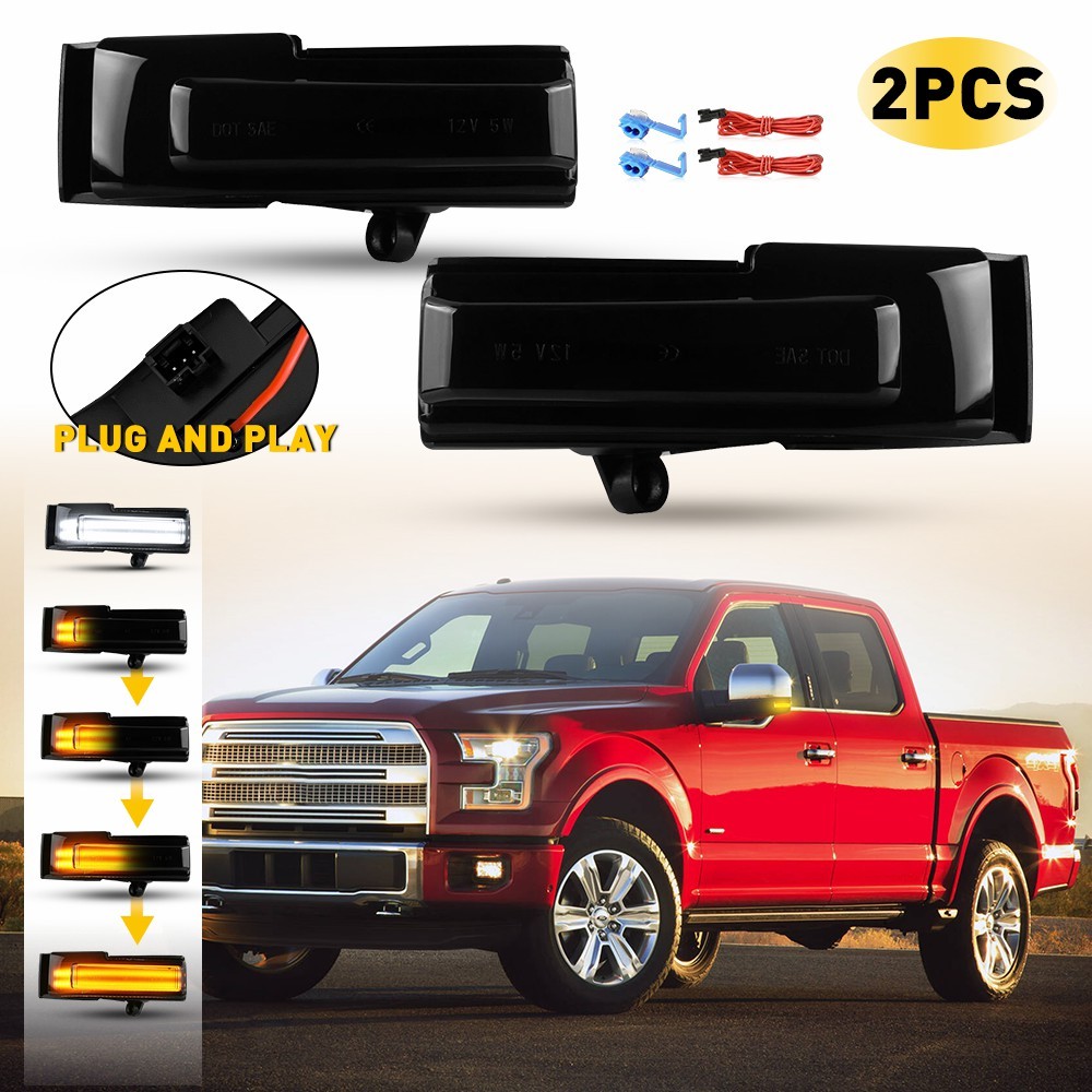 Switchback LED Side Mirror Light Dynamic Turn Signal Fit for 2015-2020 Ford F150