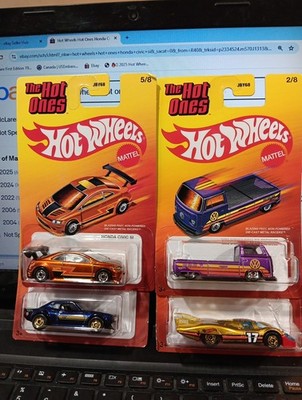 HOT WHEELS HOT ONES LOT OF 4 DIFFERENT  CARS. PORSCHE 917LH & HONDA CIVIC SI...