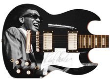 Ray Charles Autographed "Soulful Serenade" 1/1 Custom Graphics Guitar - Assistan
