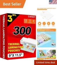 3 Mil Thermal Laminating Pouches - 300 Pack, Durable  Waterproof for Documents