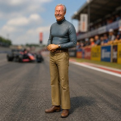 The Proud Team Principal | Grey Resin Slot Car Diorama Figur