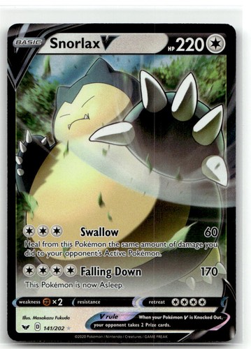 Snorlax V SWSH01: Sword & Shield Base Set - Holofoil [141/202] - NM