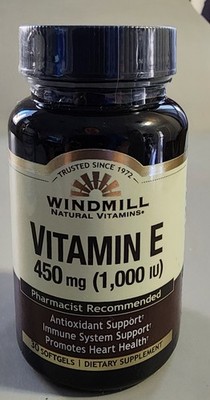 Windmill VITAMIN E 450MG (1,000 IU) Softgels Exp. 12/2026