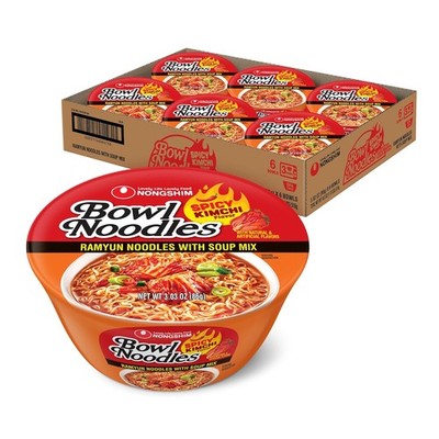 Nongshim Kimchi Ramen Noodles 3.03 Ounce Pack of 6