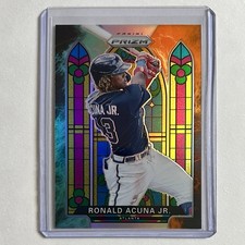Ronald Acuña Jr. 2021 Prizm Stained Glass Cosmic Haze Parallel #SG-4 Braves MLB