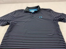 Under Armour Polo Shirt Mens Medium Gray Loose HeatGear Golf Performance