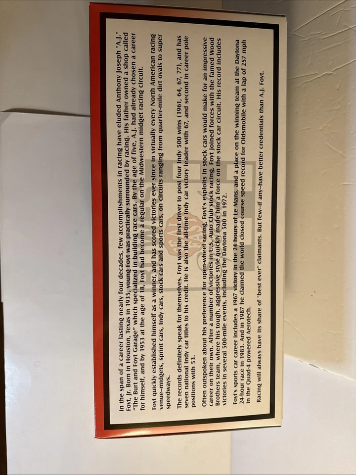 Vintage A.J. Foyt 1962 GMP Bowes Seal Fast Special Offenhauser Dirt Champ 1/12 Foto 4 de 4