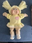 1985 Cabbage Patch Kids Girl Blond Blue Eyes one dimple dress shoes signed