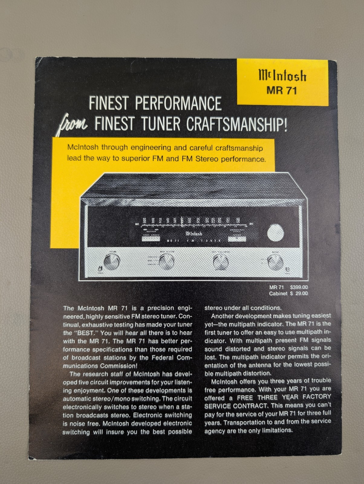 McIntosh MR71 Brochure D-1470