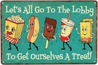 Let's All Go To The Lobby Vintage Metal Sign, 12 x 8 Inch