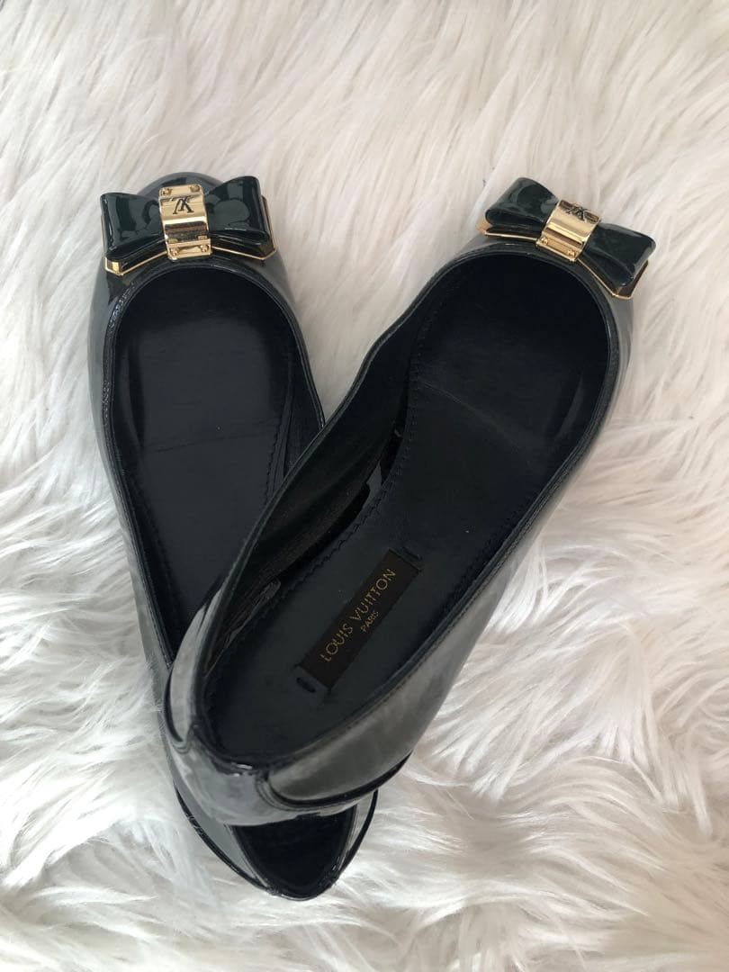 LOUIS VUITTON Heel Leather Pumps Olive Green EU 36 135321K Authentic