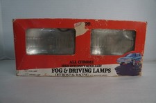 Vintage Nos Pair Anco Chrome White Fog Lights Car Lamps Auxiliary Off Road Kit