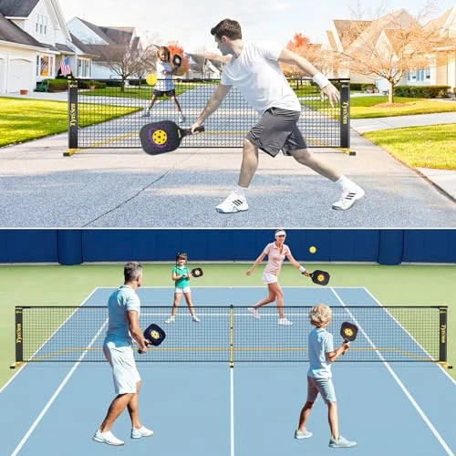 Pickleball Set with Net, 22 FT Regulation Size & 11 FT Half Court Size Pickleball Set with Net, 22 FT Regulation Size & 11 FT Half Court Size