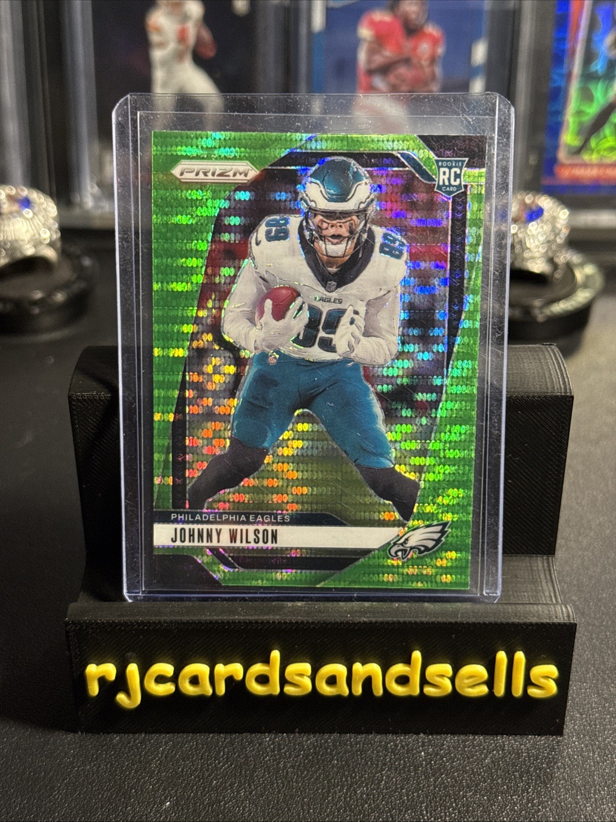 2024 Panini Prizm - Rookies Johnny Wilson #355 Neon Green Pulsar Prizm (RC)