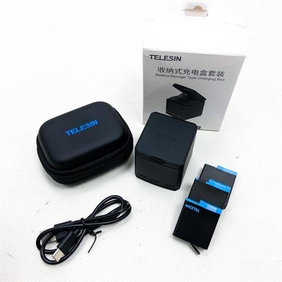 TELESIN Triple Batterieladegerät Set Ladebox + 3 Akkus mit
