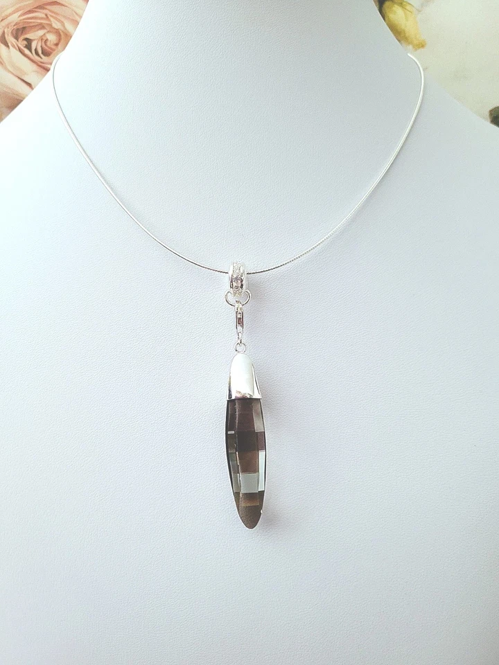 LUMANI 925 Silber Kette 45 cm rhodiniert mit Swarowski Kristall Anhänger Neu