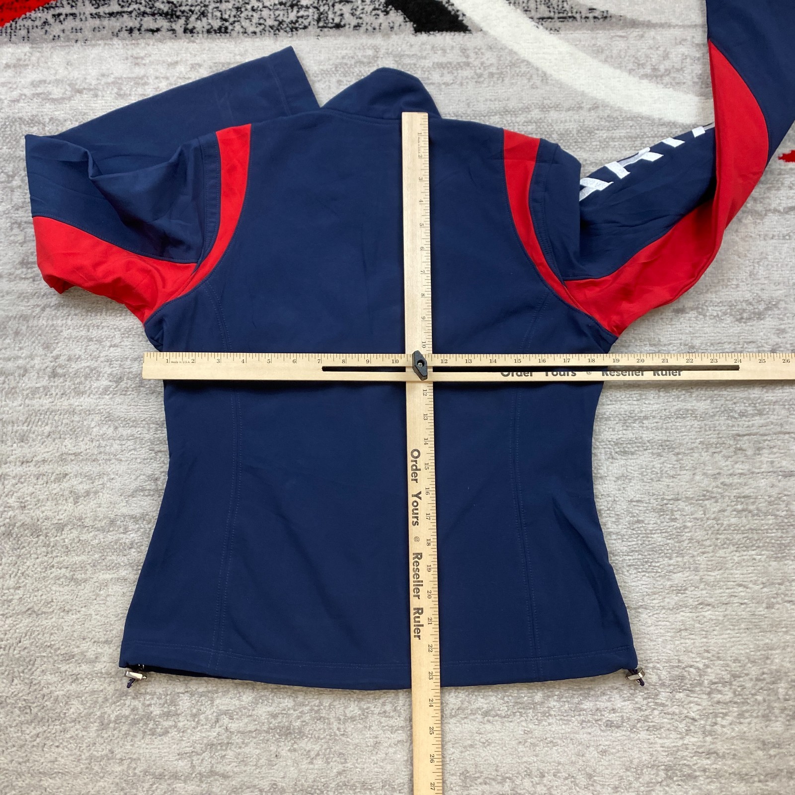 Ariat Team Softshell Jacket Medium Blue Red Eques… - image 7