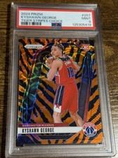 KYSHAWN GEORGE 2024 Prizm Tiger Stripes Choice Prizm SSP #257 Wizards PSA 9