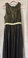Boohoo Ballgown Black Lace Bodice Sleeveless Maxi Dress UK12 Prom Party Occasion