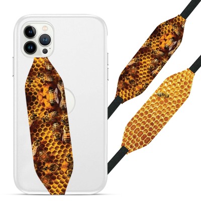 Universal Phone Grip Straps for Secure Handling | Reversible - BEES PATTERN