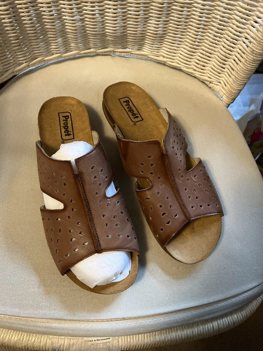 Brown Slide Sandals US Size 12 Wide X 2E Propet Fionna WSX111L