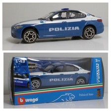 Alfa Romeo Giulia, modellismo Burago 1:43 metal, macchina polizia di stato