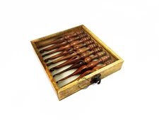 Crochet Needles Hooks Set Of 9 Solid Wooden Soft Ergonomic Yarn Knitting Hooks