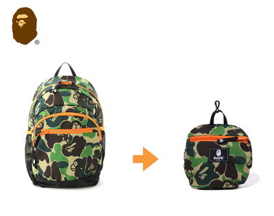 A BATHING APE BAPE ABC CAMO MILO PACKABLE DAYPACK H37.5 × W24.0 
