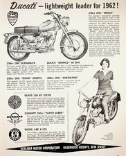 Ducati 250 Monza Bronco Diana Americano 1962 - Pubblicità Moto d'epoca