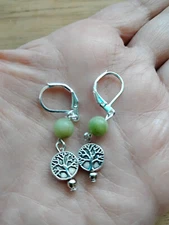 Tree of Life Earrings Connemara marble 925 Sterling silver Quality made Celtic