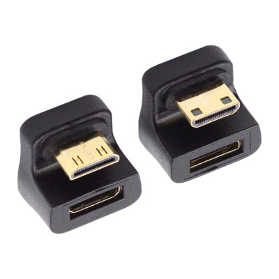 CY Mini HDMI Opposite U Angled Male to Mini Female Extension Adapter 
