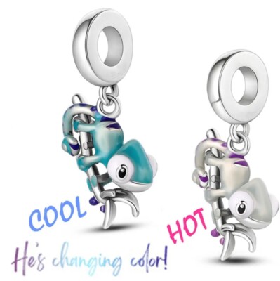 Silber S925 Chamäleon Farbwechsel Charm für Armband Halskette