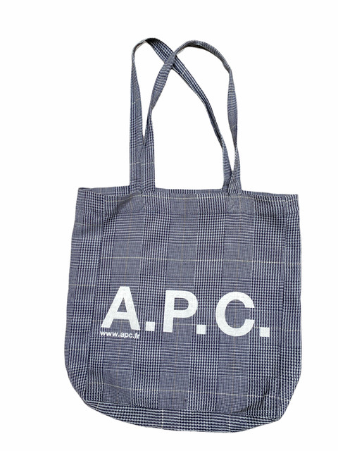 A.P.C. Grey Checkered Totebag Bag handbag APC
