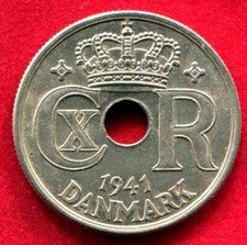 Isole Færøer - 1941 25 ore in CH Unc con piccolo scavo