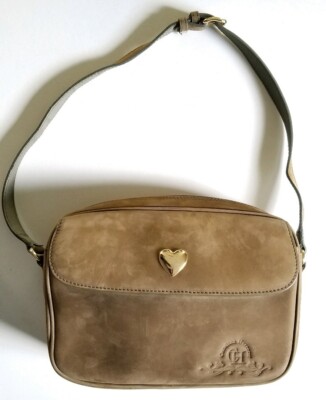 Vintage Carolina Herrera CH New York Brown Suede Shoulder Hand Bag