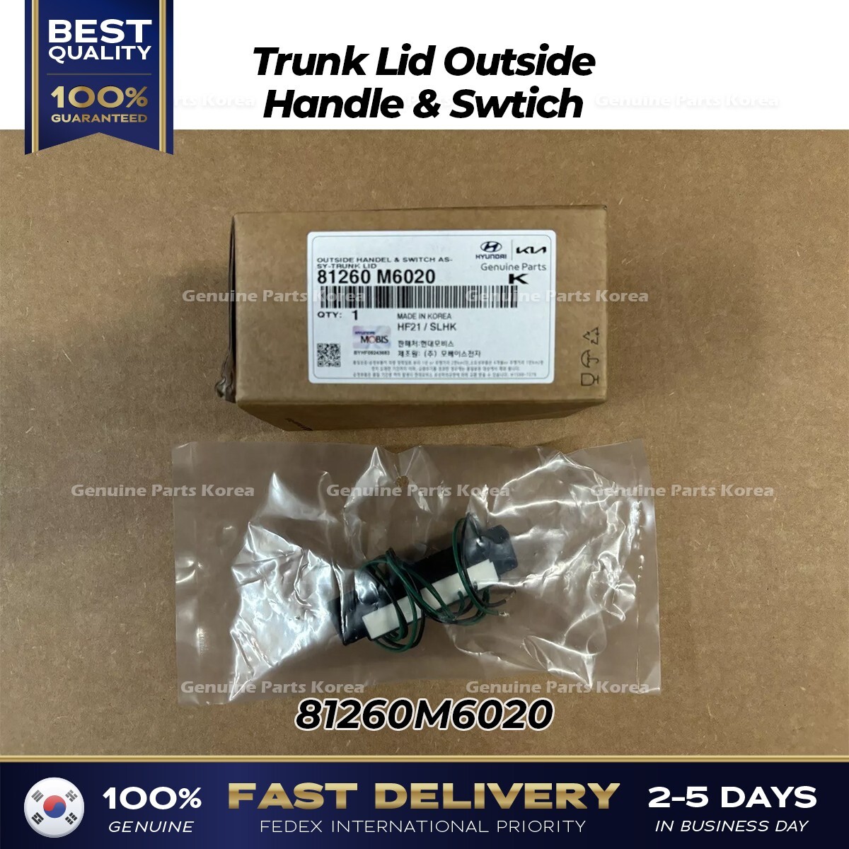 ⭐Genuine⭐ Trunk Lid Outside Handle & Swtich 81260M6020 for Kia