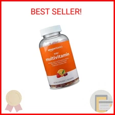 Amazon Basics Kids' Multivitamin Gummies, Orange, Cherry & Strawberry, 190 Count