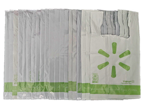 20 WALMART Reusable Plastic Bags Lot Supermarket Grocery Shopping Arts & Crafts❤
