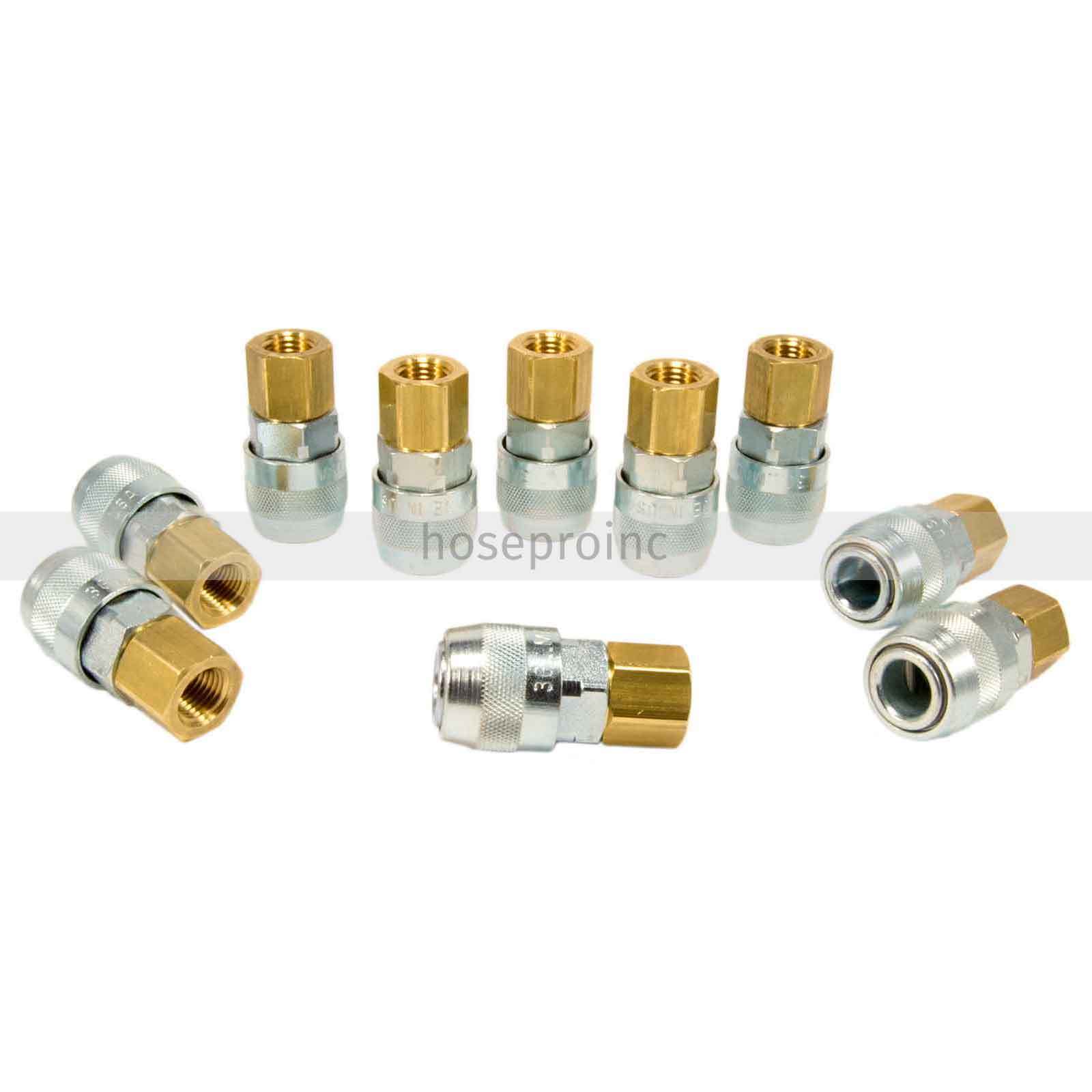 1/4 MNPT H-Style Air Compressor Quick Connect Fitting Plug - Box of 10