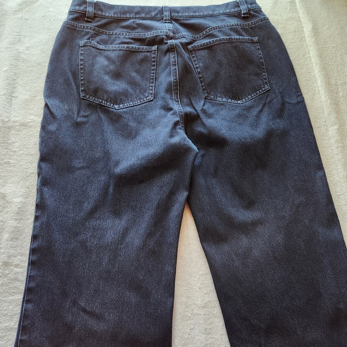 Lafayette 148 Jeans Womens 6 Black Denim Stretch Wide Straight Leg  