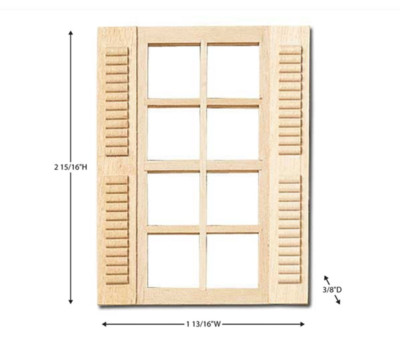 Standard Window with Shutters 1:24 1/2in Scale Building Component | eBay