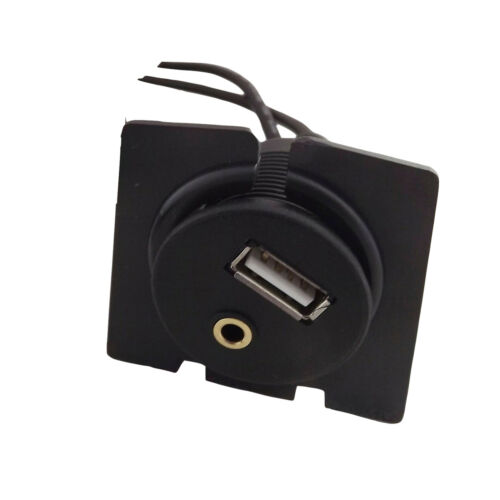 3FT 3.5mm Car Dashboard Flush Mount USB2.0 AUX Socket Extension Lead Panel Cable - Picture 3 of 5