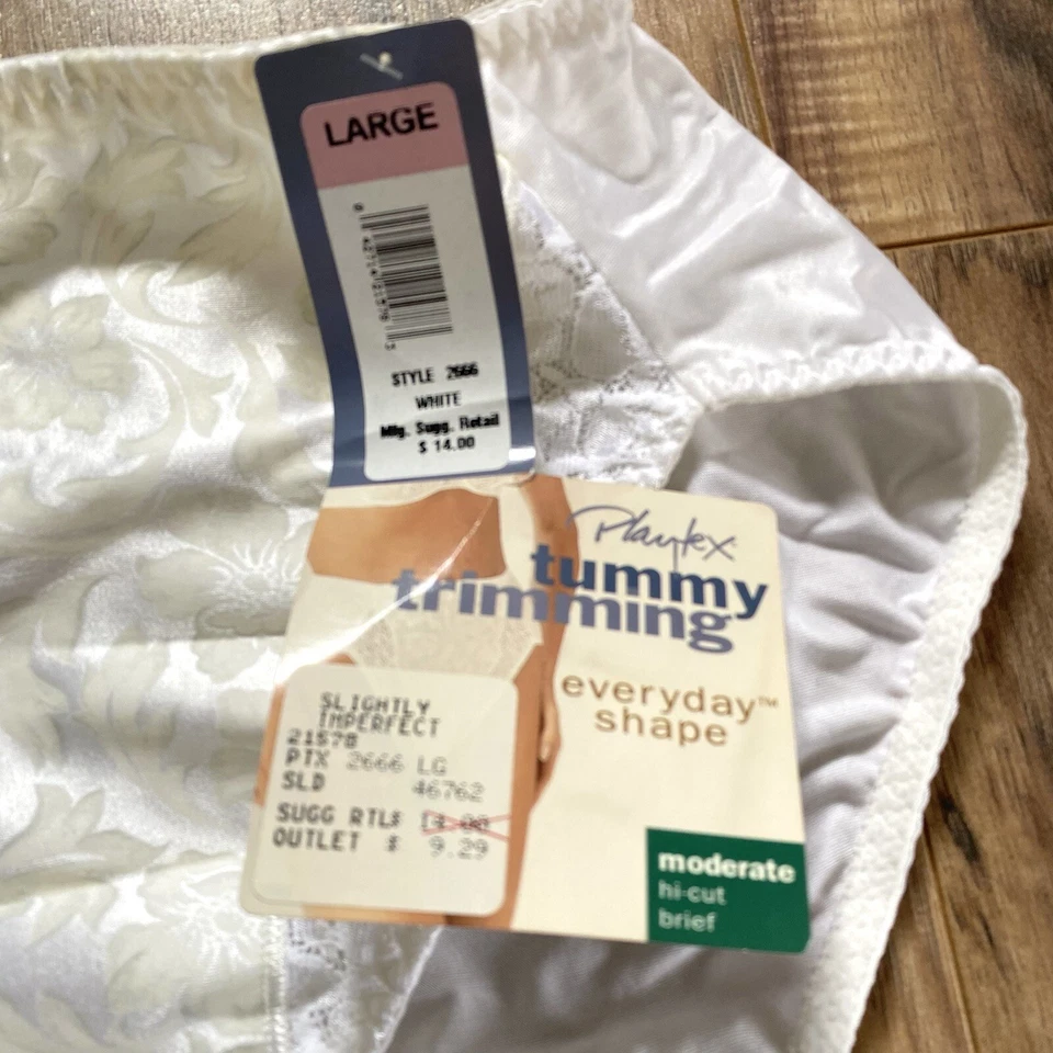 NUEVO Playtex De Colección Años 90-00 Elástico Satén Corte Alto Recorte Abdomen Calzoncillo Panty GRANDE Foto 3 de 4