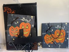 Halloween Decor Trick or Treat Yard Stake or Front Door Hang Decor Metal NEW