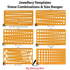 Jewellery Design Drawing Drafting Template Stencil Stone Gemstone Oval Heart