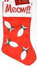 Cat/Kitten 17" Christmas Stocking Holiday Living, New w/Tag
